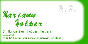 mariann holper business card